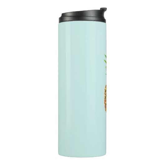 Bouteilles Isothermes Fruit d'ananas sur bleu clair (Tourné sur la gauche)