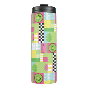 Bouteilles Isothermes Fruit d'été coloré rose vert vert mosaïque jaune