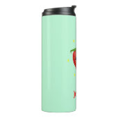 Bouteilles Isothermes Fruit Monogram kawaii sur turquoise (Tourné sur la gauche)