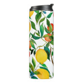 Bouteilles Isothermes Fruits d'agrumes, motif d'aquarelle vibrante. (Tourné sur la gauche)