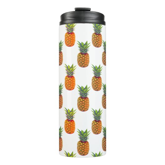 Bouteilles Isothermes Fruits d'ananas sur blanc (Devant)