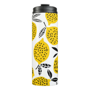 Bouteilles Isothermes Fruits de citron : design vintage et transparent.