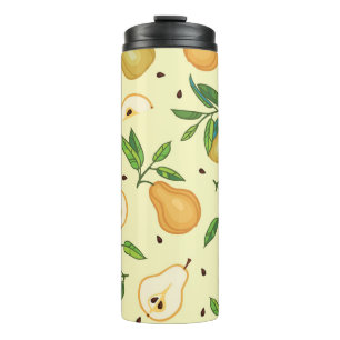 Bouteilles Isothermes Fruits de poires jaunes : Illustration Vintage.