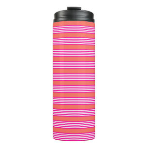Bouteilles Isothermes Fuchsia et corail vivant cinq bandes motif