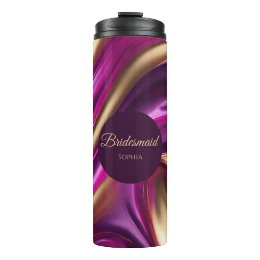 Bouteilles Isothermes Fuchsia Gold-Bridesmaid moderne Abstrait-violet (Devant)