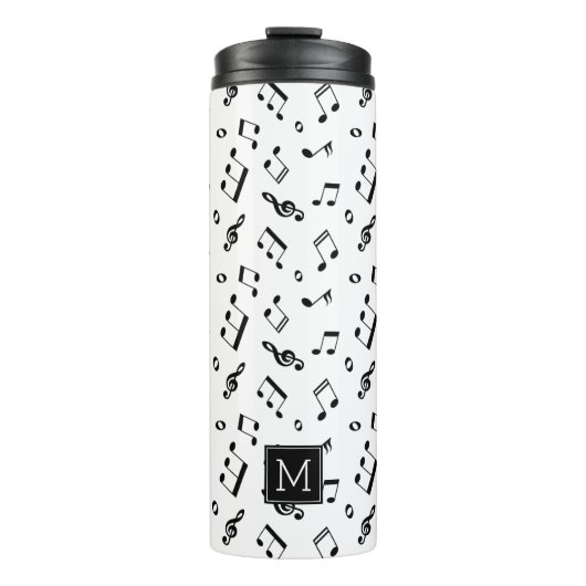 Bouteilles Isothermes Fun Music Notes Motif Monogramme (Devant)