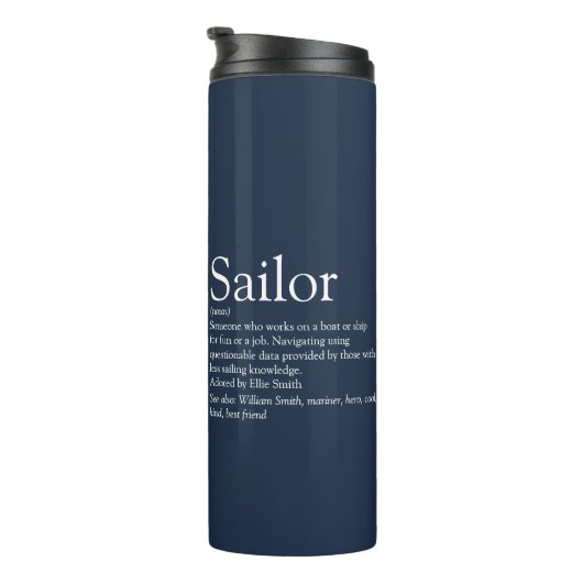 Bouteilles Isothermes Fun Personalized Sailor Definition Navy Blue  (Tourné sur la droite)