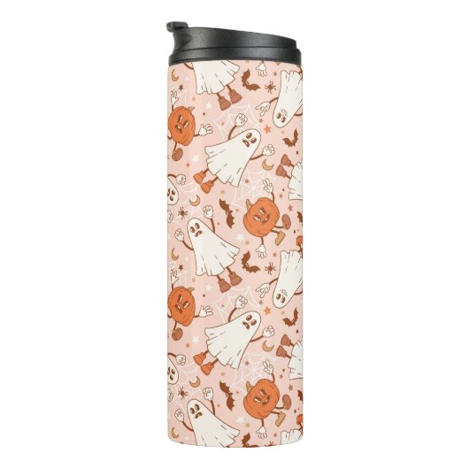 Bouteilles Isothermes Fun Retro Ghost & Jack-O-Lantern Motif (Tourné sur la droite)