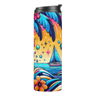Bouteilles Isothermes Fun Whimsic Psychedelic Voilier