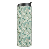 Bouteilles Isothermes Fun White Daisy Turquoise Floral (Tourné sur la gauche)