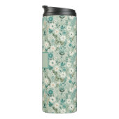 Bouteilles Isothermes Fun White Daisy Turquoise Floral (Tourné sur la droite)