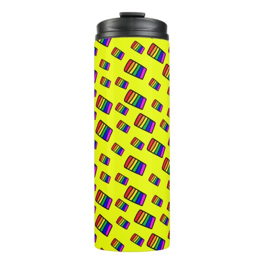 Bouteilles Isothermes Funky Neon Rainbow Block Motif (Devant)