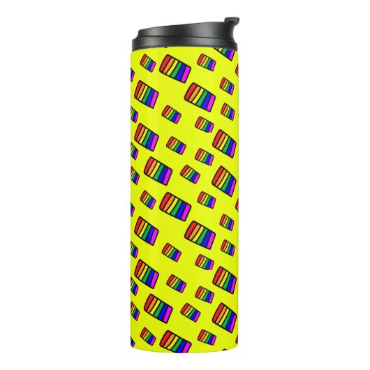 Bouteilles Isothermes Funky Neon Rainbow Block Motif (Tourné sur la gauche)