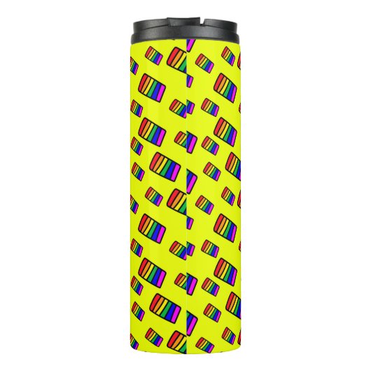 Bouteilles Isothermes Funky Neon Rainbow Block Motif (Dos)