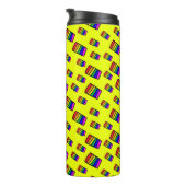 Bouteilles Isothermes Funky Neon Rainbow Block Motif (Tourné sur la droite)