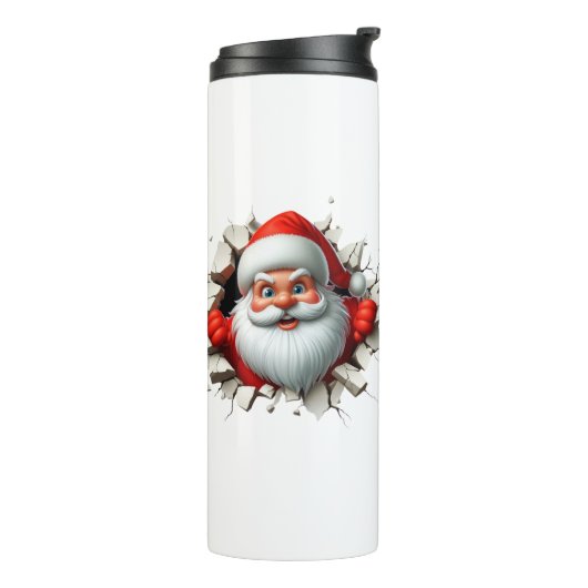 Bouteilles Isothermes Funny 3D Santa Claus Christmas Holiday Design (Tourné sur la gauche)