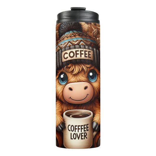 Bouteilles Isothermes Funny Coffee Lover Cow  (Devant)