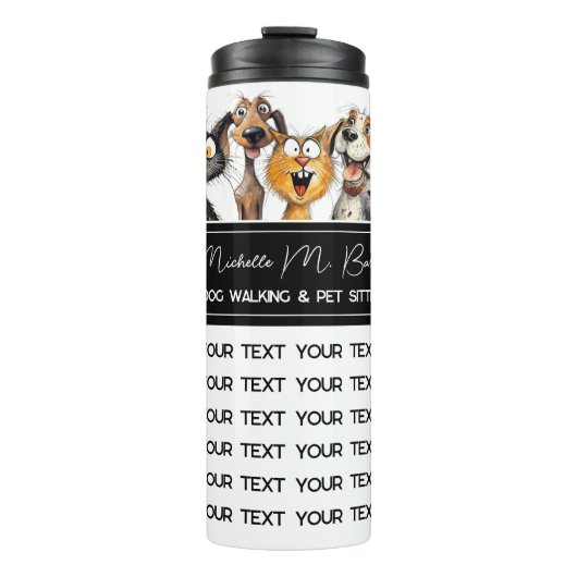 Bouteilles Isothermes Funny Crazy Chats Chiens Animaux Sitter Moderne Bl (Devant)