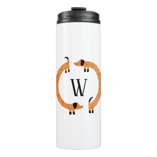 Bouteilles Isothermes Funny Dachshund Saucisse Chien Monogramme (Devant)