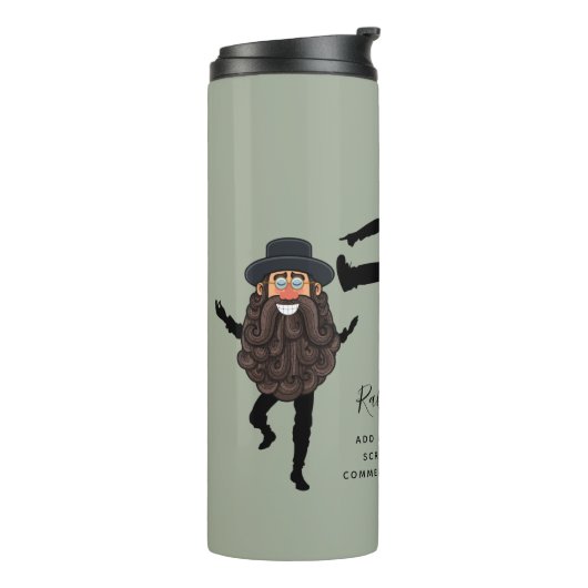 Bouteilles Isothermes FUNNY Dancing RABBI Personnalisé avec texte (Tourné sur la gauche)