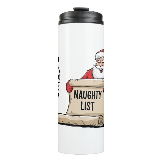 Bouteilles Isothermes Funny Santa Claus Naughty List Design de Noël (Devant)
