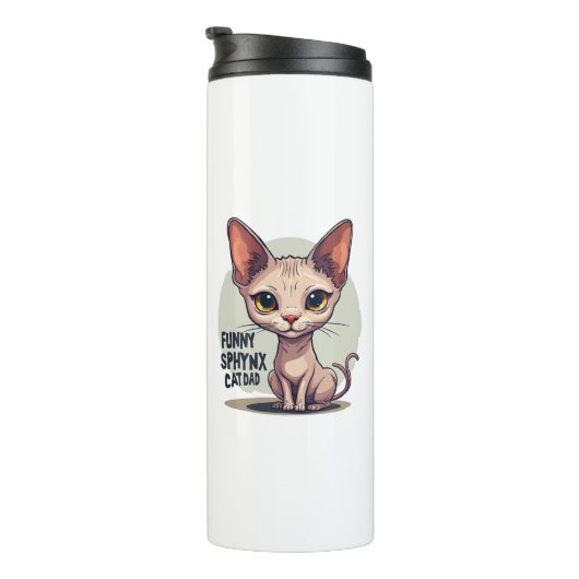 Bouteilles Isothermes Funny Sphynx Cat Dad Cartoon Art (Tourné sur la droite)