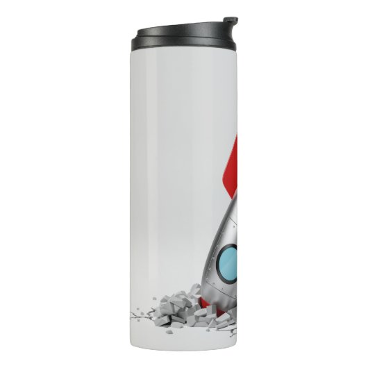 Bouteilles Isothermes Fusée métallique percée 3D (Tourné sur la gauche)