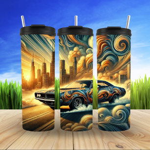 Bouteilles Isothermes Fusion de voiture urbaine contre le paysage urbain