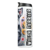 Bouteilles Isothermes Gallois Terrier dans Floral Illustration (Tourné sur la droite)