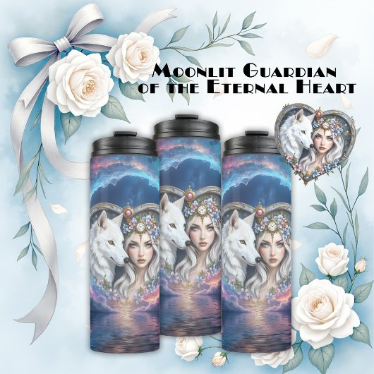 Bouteilles Isothermes Gardien au clair de lune du Cœur Éternel.