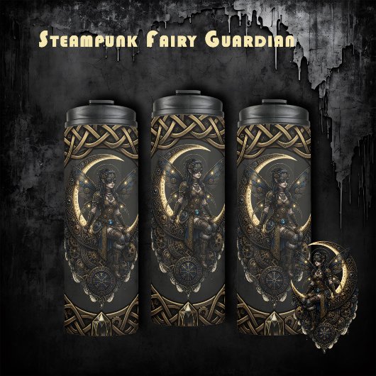 Bouteilles Isothermes Gardien Fée Steampunk.