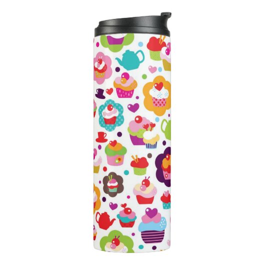 Bouteilles Isothermes Gâteau de tasse et pot mignons de thé (Tourné sur la gauche)