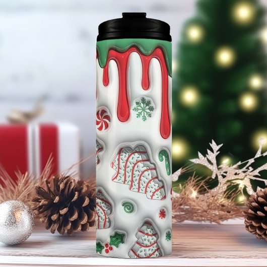 Bouteilles Isothermes Gâteaux De Noël Rouge Et Vert 3D