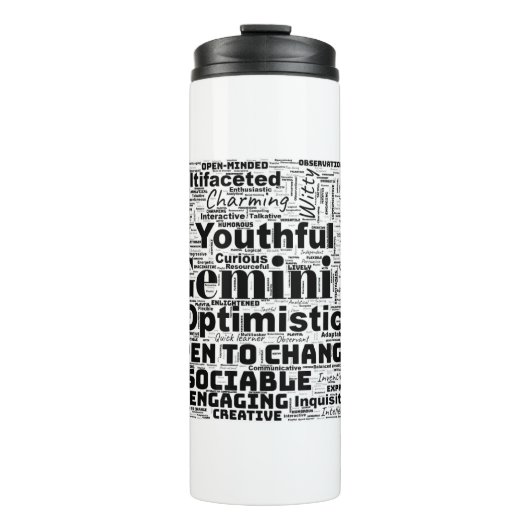 Bouteilles Isothermes Gemini Zodiac Word Cloud Inspiration Tumblers (Devant)