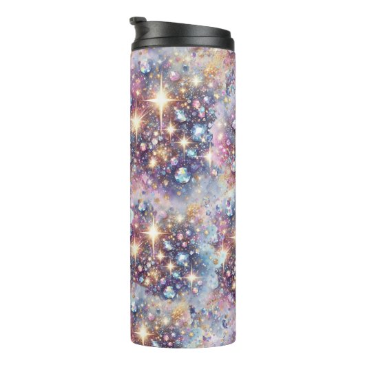 Bouteilles Isothermes Gemmes et parties scintillant, en bleu violet et r (Tourné sur la droite)