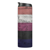 Bouteilles Isothermes Genre Fierté Fluide drapeau LGBT Grain Initiales (Tourné sur la droite)