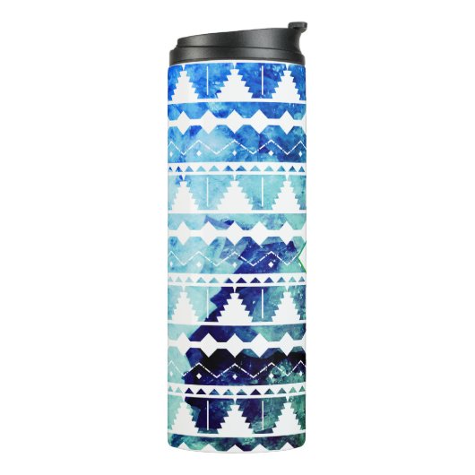 Bouteilles Isothermes Géode bleu aztèque moderne avec initial (Tourné sur la gauche)