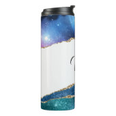 Bouteilles Isothermes Géode d'agate Aqua Bleu Galaxy Élégant (Tourné sur la gauche)