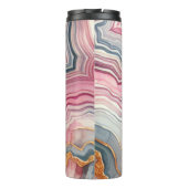 Bouteilles Isothermes Géode moderne bleu or rose Agis Monogramme | (Dos)