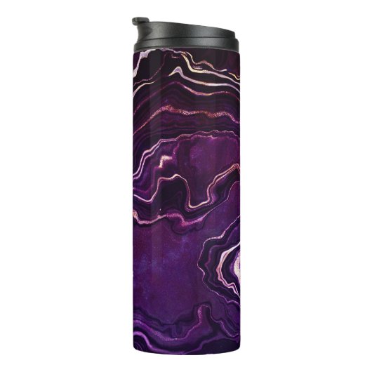 Bouteilles Isothermes Géode violet foncé Nom personnalisé Agate (Tourné sur la droite)