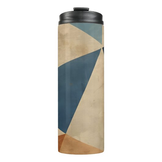 Bouteilles Isothermes Geometric Pattern in Blues, Tans, and Rust (Devant)