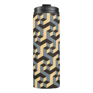 Bouteilles Isothermes geometric seamless tile with complex rotating cubi