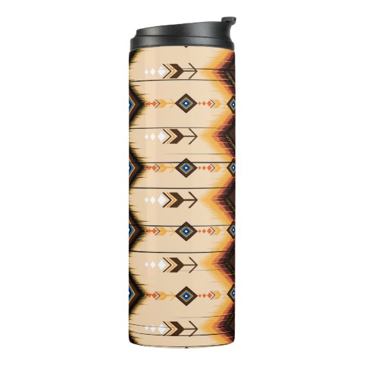 Bouteilles Isothermes Géométrie ethnique : conception motif abstraite. (Tourné sur la gauche)