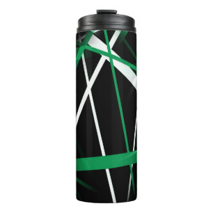 Bouteilles Isothermes Géométrie Urbaine Noir Blanc Vert