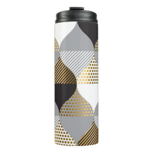 Bouteilles Isothermes Géométrique de luxe : noir, or motif