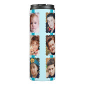 Bouteilles Isothermes Gerbera fleurs 6 photos nom bleu (Dos)