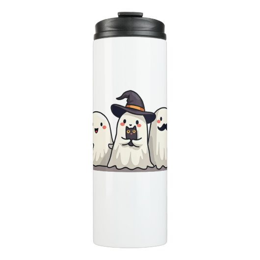 Bouteilles Isothermes Ghost Holding Black Cat Funny Halloween Cat Lovers (Devant)
