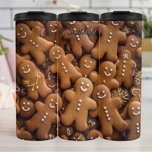 Bouteilles Isothermes Gingerbread Man Festive Scene