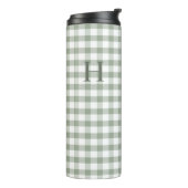 Bouteilles Isothermes Gingham Vert Classique Monogramme Moderne (Tourné sur la gauche)