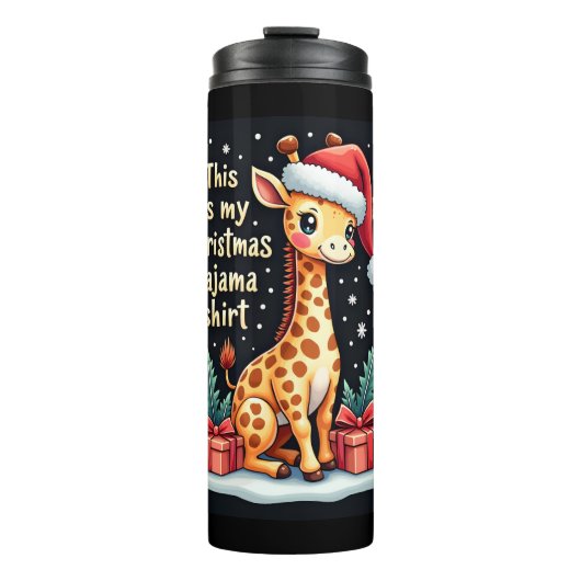 Bouteilles Isothermes Girafe portant le chapeau de Noël correspondant Pa (Devant)